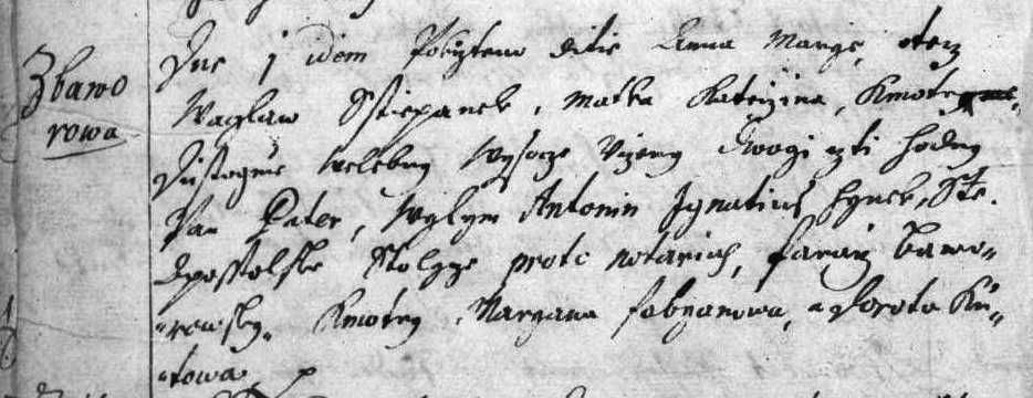 matriční zápis o křtu Anny Marie Štěpánkové, r. 1684